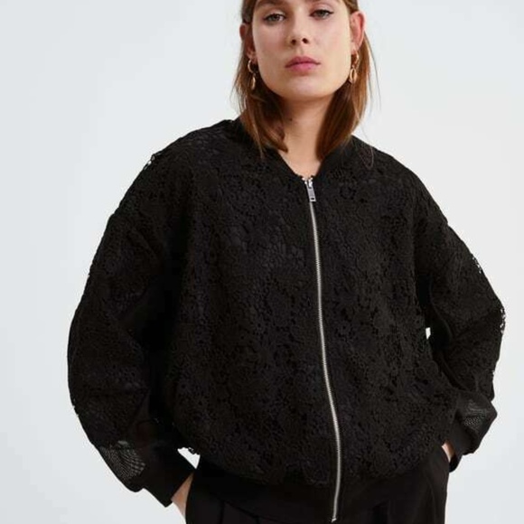 zara contrast bomber jacket